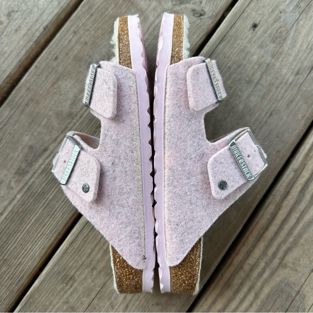 Birkenstock Arizona Happy Lamb Wool Felt Sandals 6 37 - Picture 4 of 12
